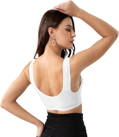 Front-Button Anti sagging Jersey Cotton Wireless Bra!