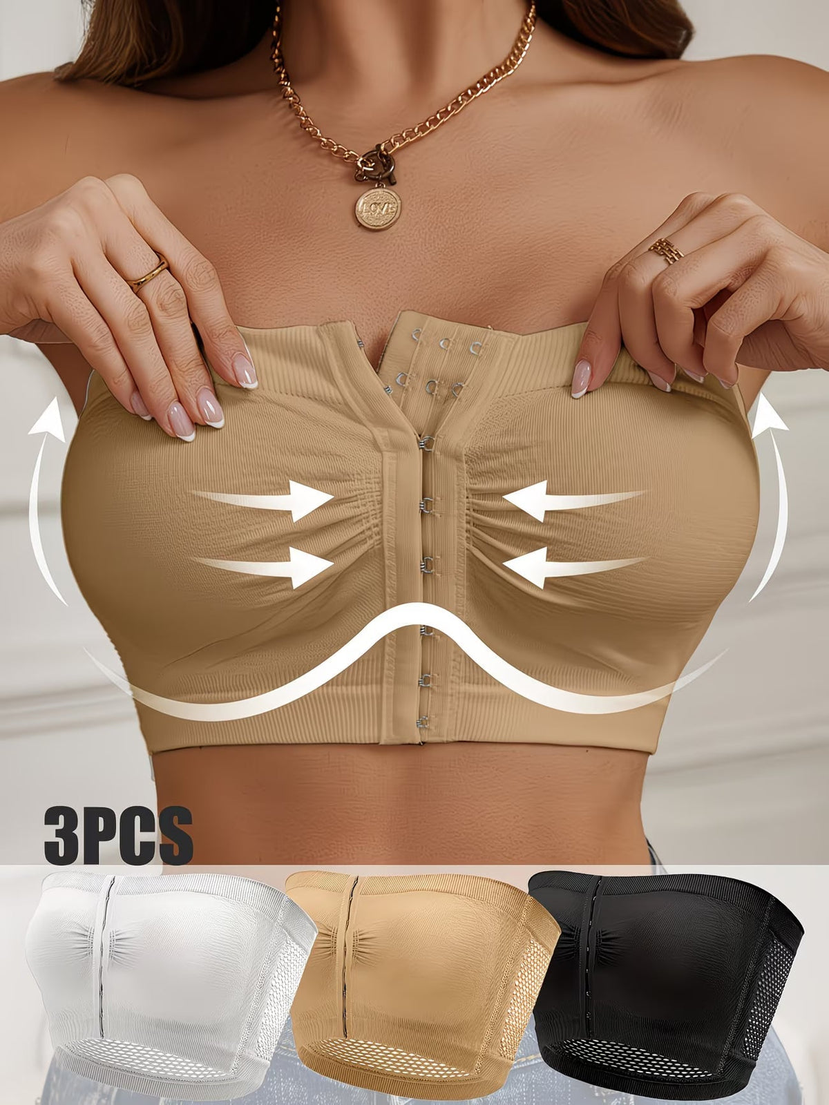 Breathable 3PCS Strapless Bra.
