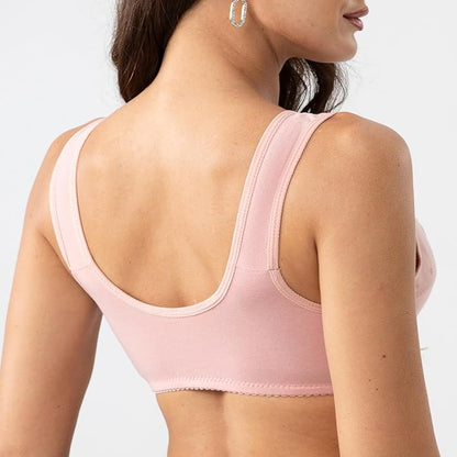Front-Button Anti sagging Jersey Cotton Wireless Bra!