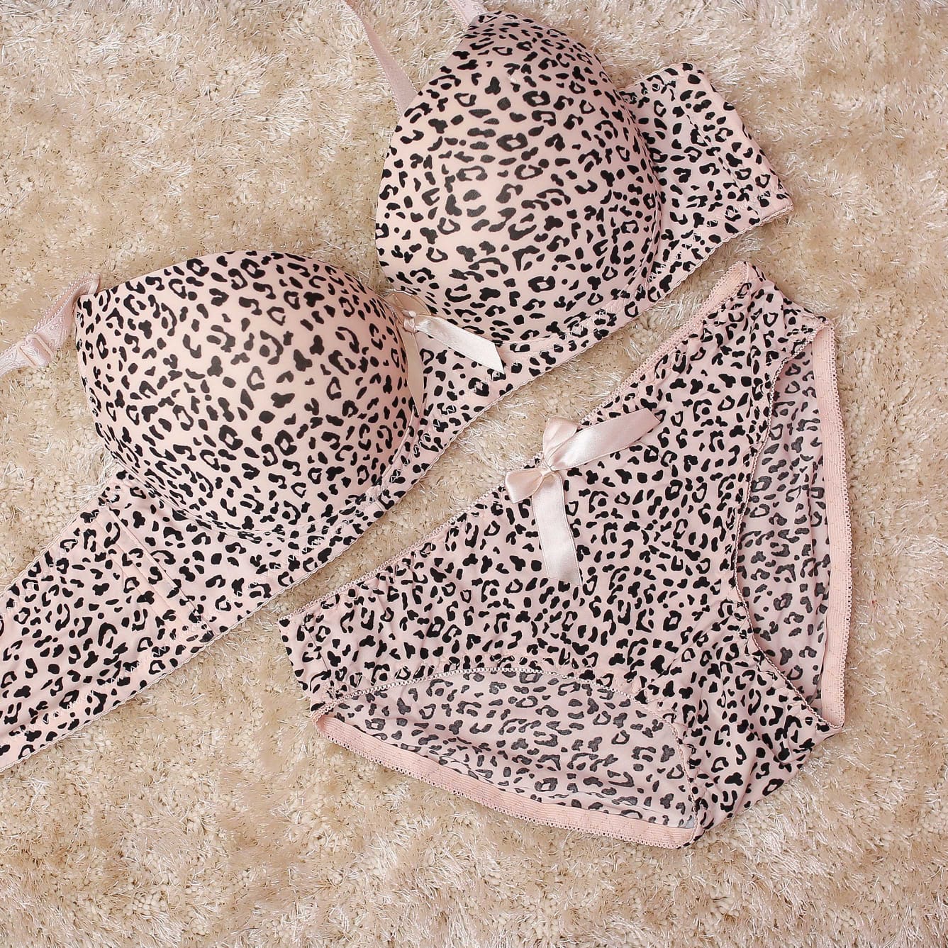 Dotted print padded bra set  Buy 1, Get 1 Free