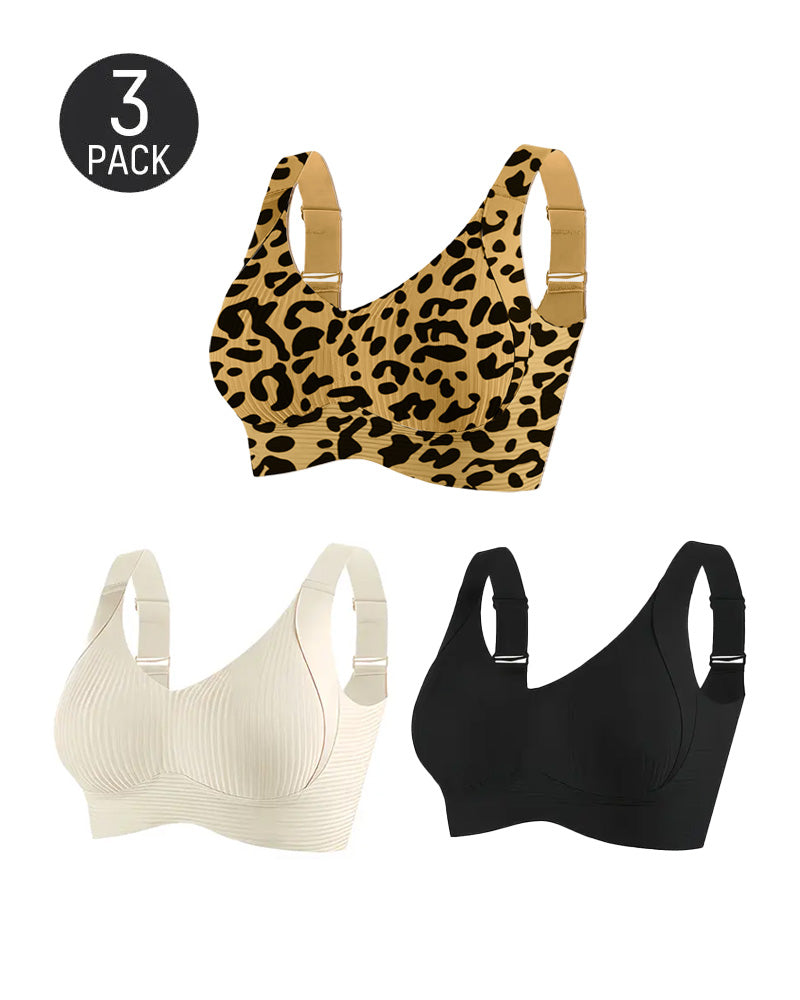 Solid Color Four Rows Adjustable Wireless Women's Bra