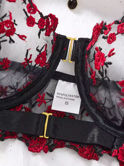Floral Embroidery Mesh 2-Piece Set ( PACK OF 3)
