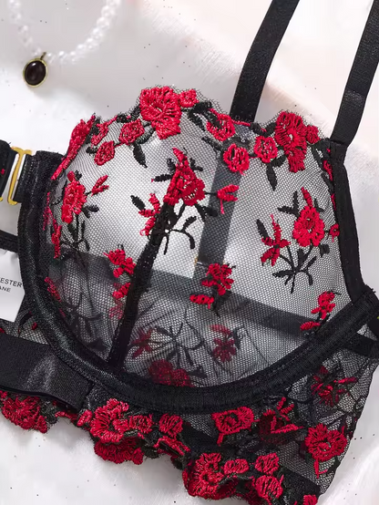 Floral Embroidery Mesh 2-Piece Set ( PACK OF 3)