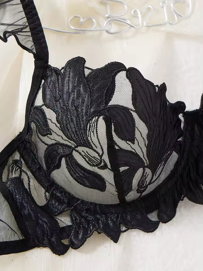 Black Floral Embroidery 2-Piece Set ( PACK OF 3)