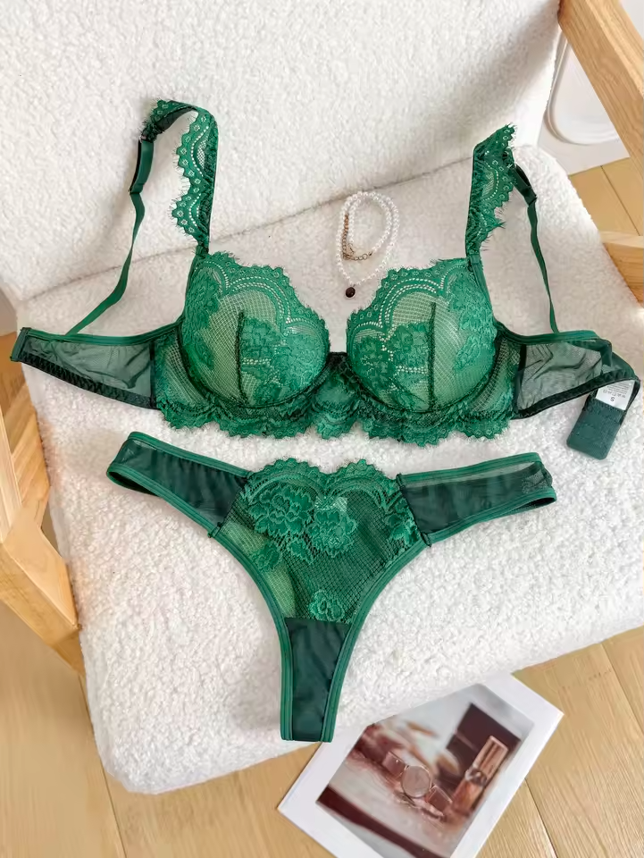 Dark Green Lace 2-Piece Set ( PACK OF 3)