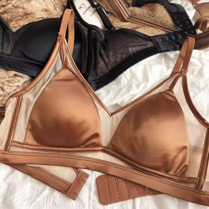 French Silk Lace V-Neck Wireless Bra ( PACK OF 3)
