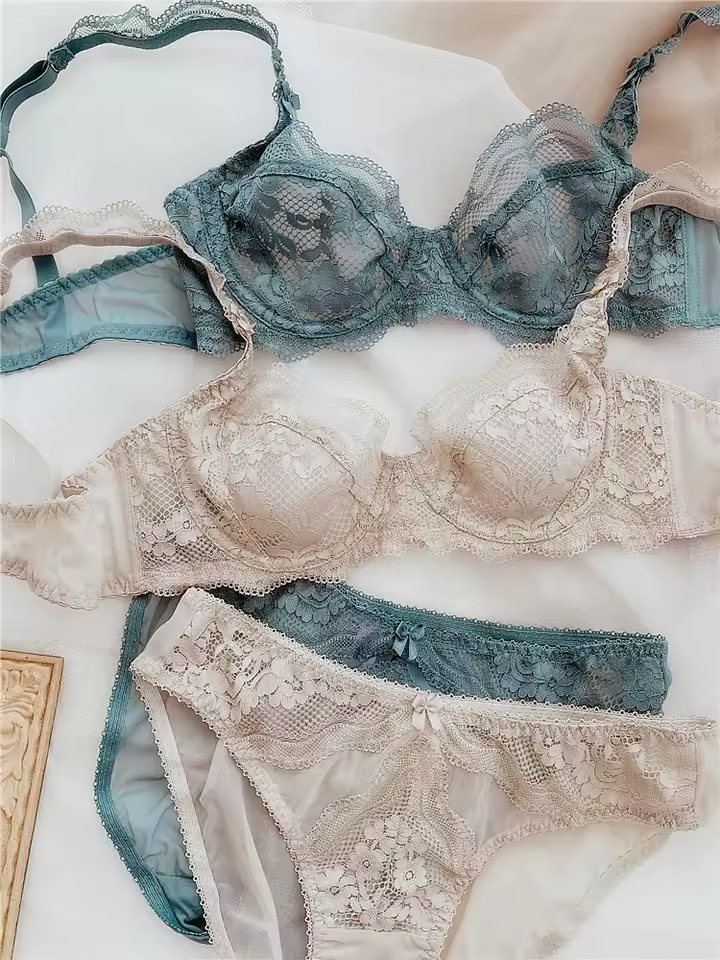 Ultra-Thin Lace Bra & Brief Set ( PACK OF 3)