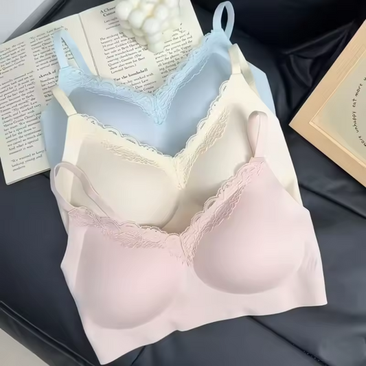 Lace V-Neck Wireless Bra ( PACK OF 3)