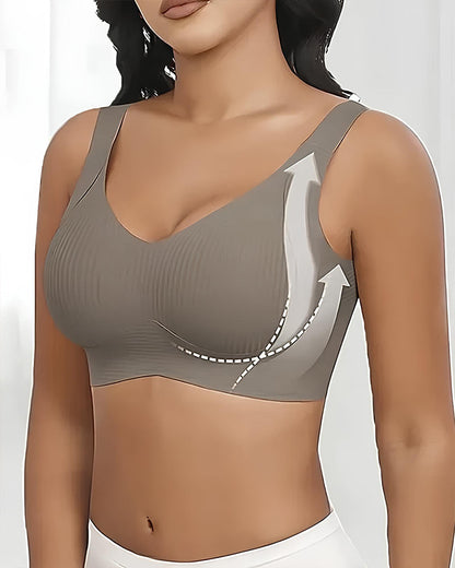 Solid Color Four Rows Adjustable Wireless Women's Bra