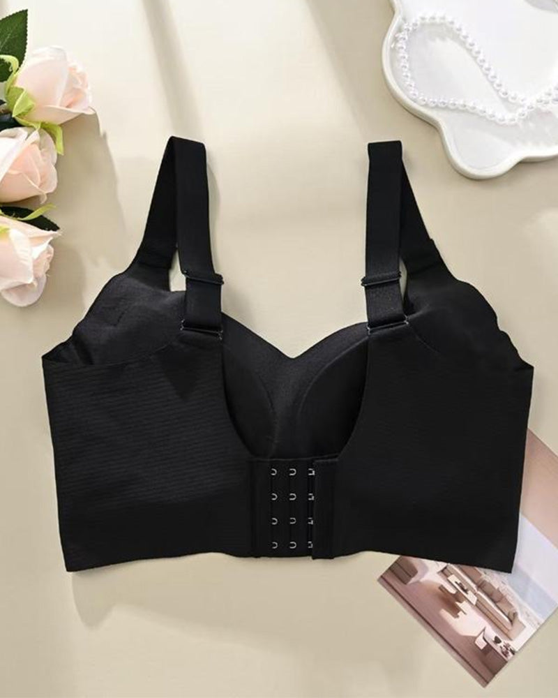 Solid Color Four Rows Adjustable Wireless Women's Bra